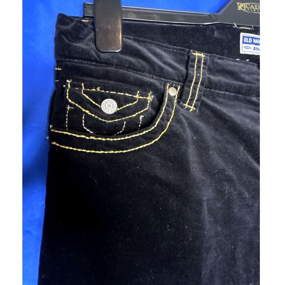 Old Navy Womens Black Ultra Low Rise Stretch Jeans Flare Wide Leg Warm Thick Y2K - Picture 7 of 8